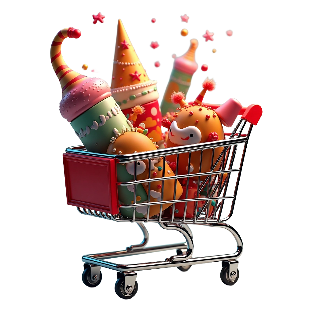 Festive Treats in a Shopping Cart